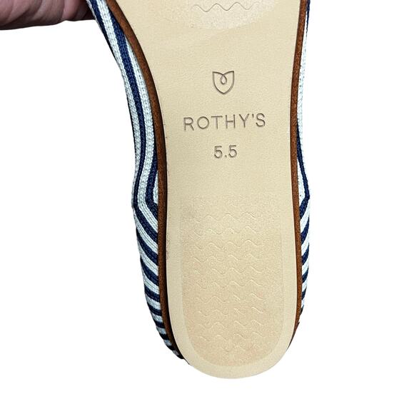 Rothy’s Square Mary Jane Striped Navy Women’s Size‎ 5.5 - Picture 5 of 8